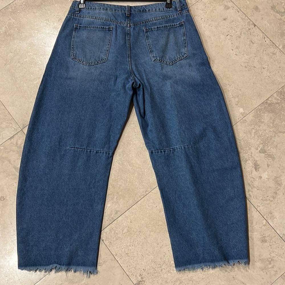 BWT Barrel Jean Wide Leg Denim - Picture 12 of 13